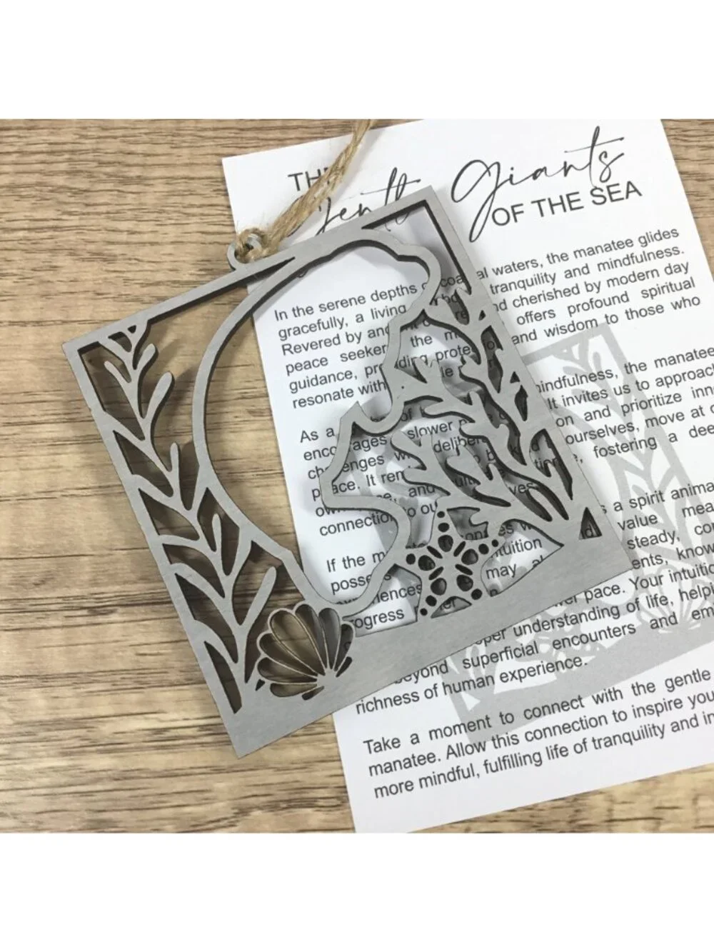 Manatee Story Card Ornament | Gentle Giants of the Sea | Tranquility & Mindfulne